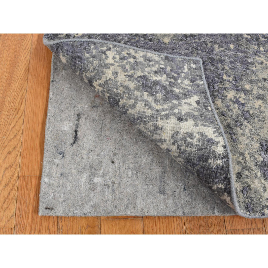 2'0" x 3'0" New Hand Knotted Purple Wool & Silk Rectangle Oriental Rug - MOA10287802