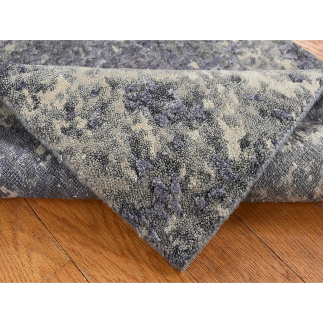 2'0" x 3'0" New Hand Knotted Purple Wool & Silk Rectangle Oriental Rug - MOA10287802