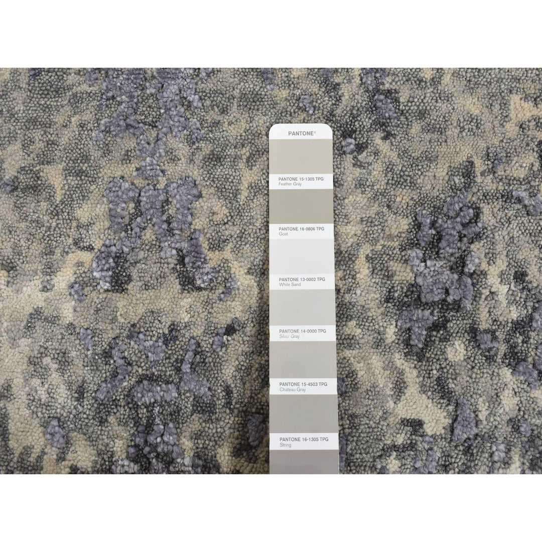 2'0" x 3'0" New Hand Knotted Purple Wool & Silk Rectangle Oriental Rug - MOA10287802