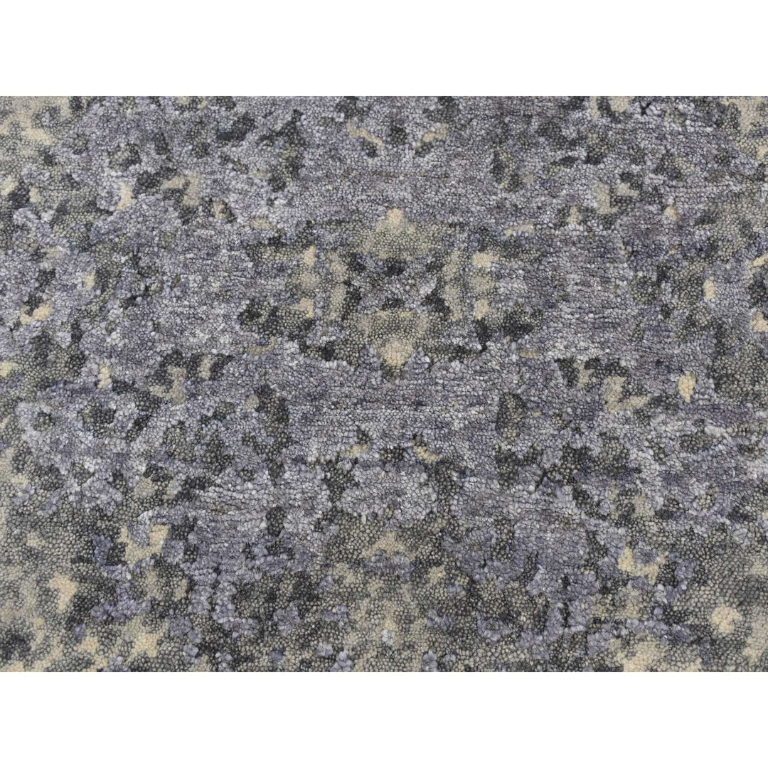 2'0" x 3'0" New Hand Knotted Purple Wool & Silk Rectangle Oriental Rug - MOA10287802