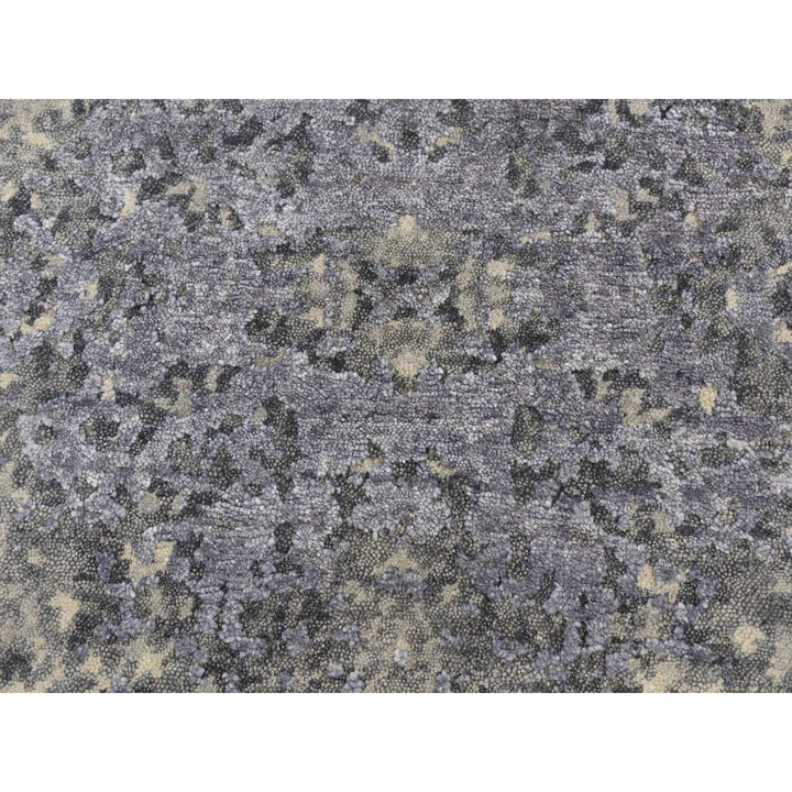 2'0" x 3'0" New Hand Knotted Purple Wool & Silk Rectangle Oriental Rug - MOA10287802