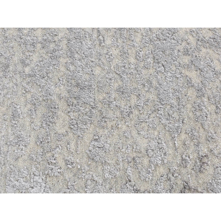2'0" x 3'0" New Hand Loomed Grey Wool & Silk Rectangle Oriental Rug - MOA10287812