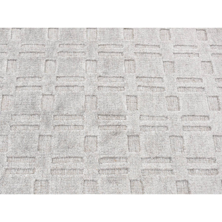 2'0" x 3'0" New Hand Loomed Grey Wool Rectangle Oriental Rug - MOA10287823