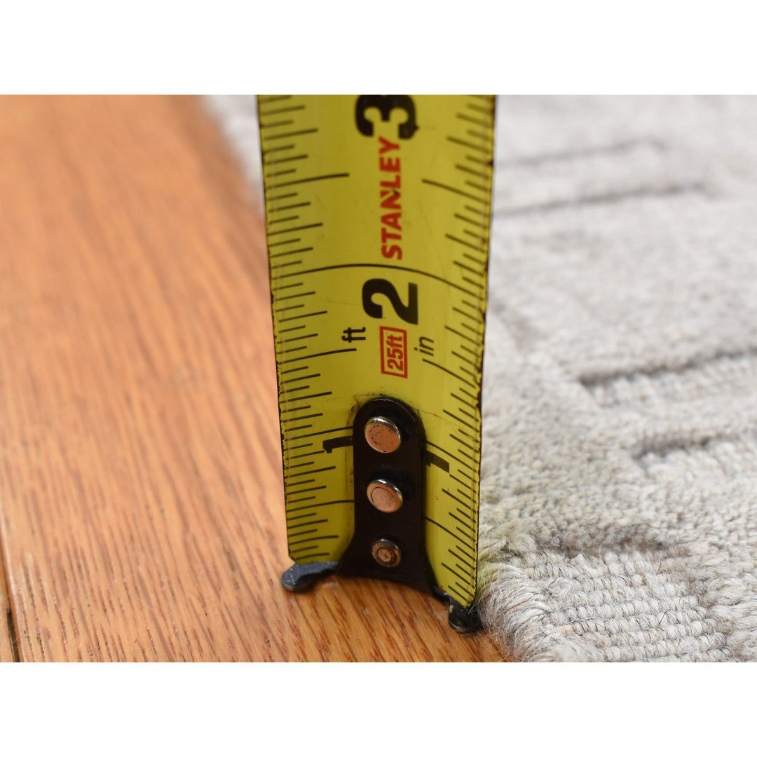 2'0" x 3'0" New Hand Loomed Grey Wool Rectangle Oriental Rug - MOA10287823