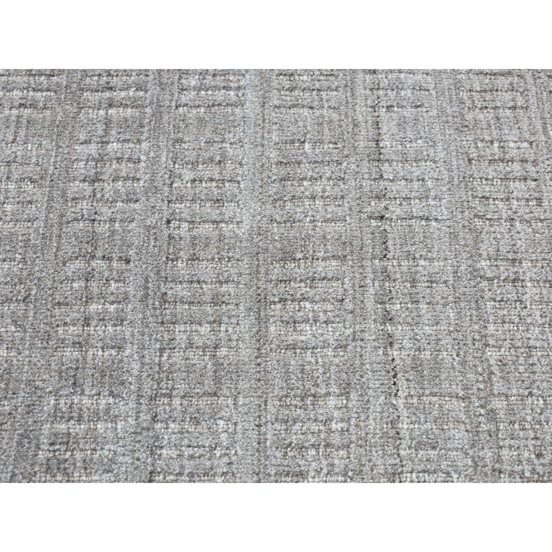 2'0" x 3'0" New Hand Loomed Grey Wool Rectangle Oriental Rug - MOA10287825