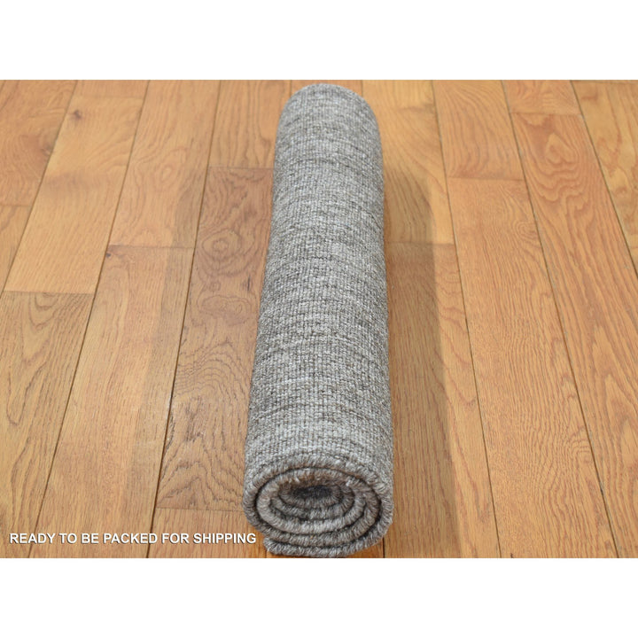 2'0" x 3'0" New Hand Loomed Grey Wool Rectangle Oriental Rug - MOA10287825