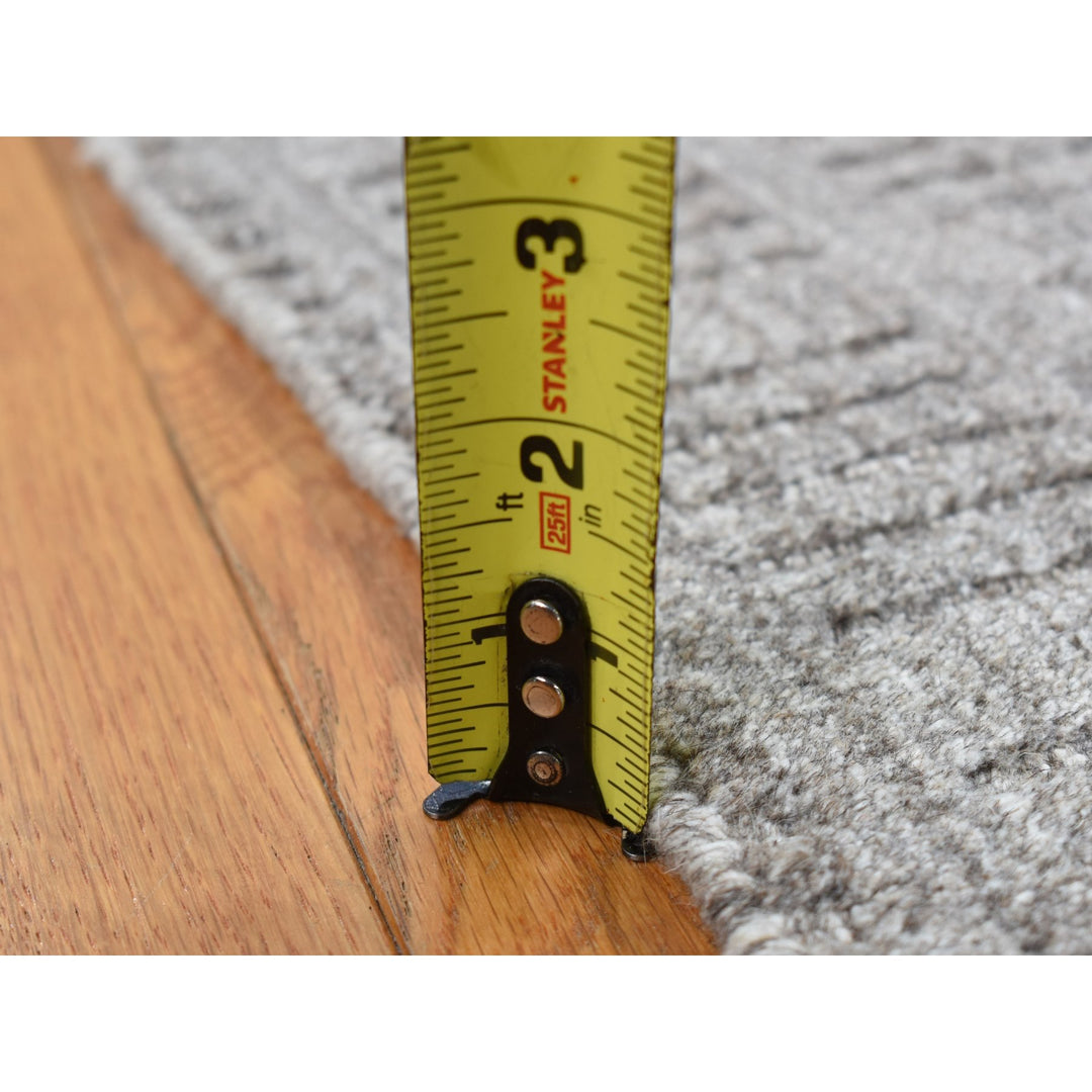 2'0" x 3'0" New Hand Loomed Grey Wool Rectangle Oriental Rug - MOA10287825