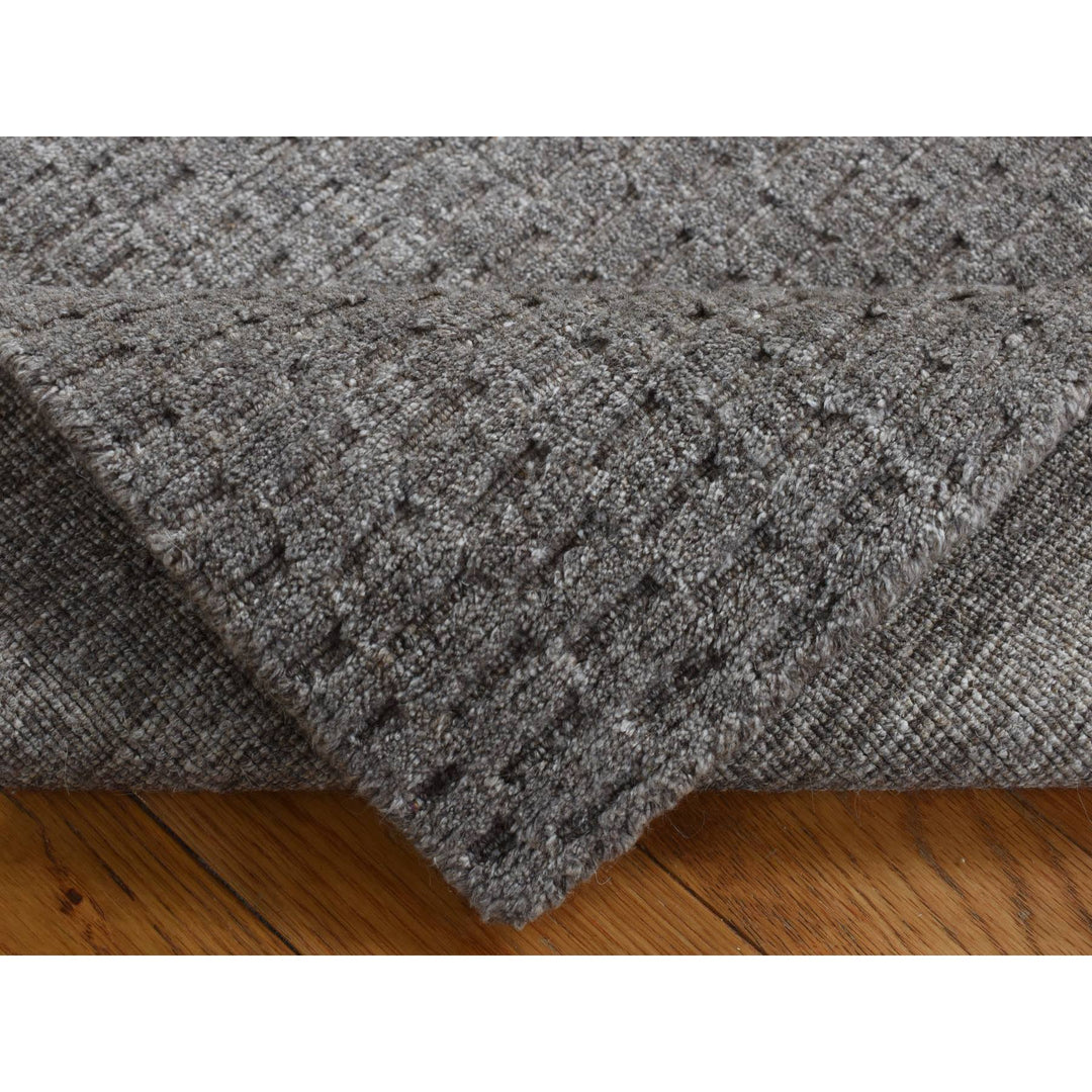 2'0" x 3'0" New Hand Loomed Grey Wool Rectangle Oriental Rug - MOA10287830