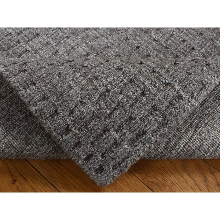 2'0" x 3'0" New Hand Loomed Grey Wool Rectangle Oriental Rug - MOA10287830