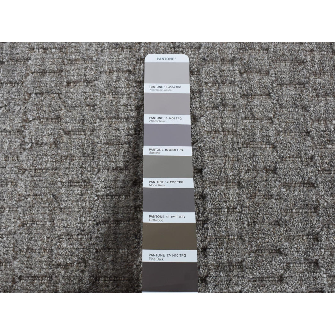 2'0" x 3'0" New Hand Loomed Grey Wool Rectangle Oriental Rug - MOA10287830