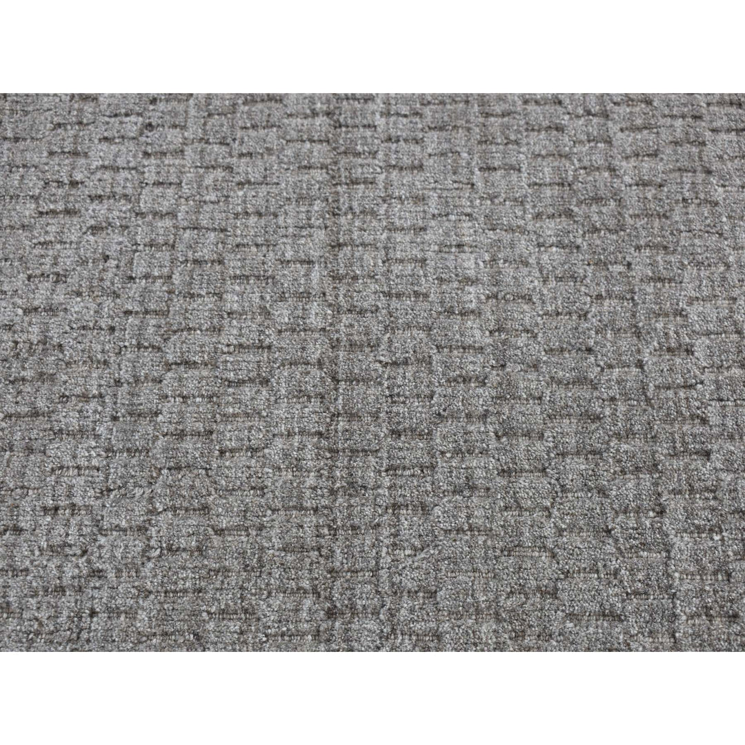 2'0" x 3'0" New Hand Loomed Grey Wool Rectangle Oriental Rug - MOA10287830