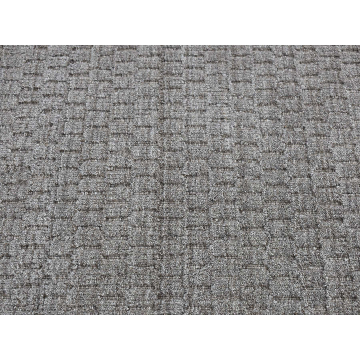 2'0" x 3'0" New Hand Loomed Grey Wool Rectangle Oriental Rug - MOA10287830