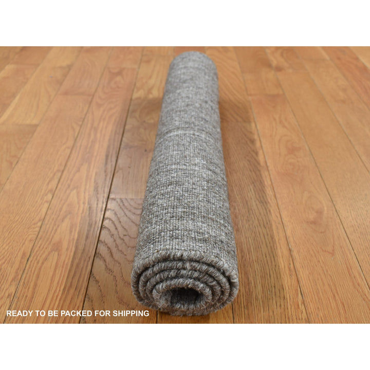 2'0" x 3'0" New Hand Loomed Grey Wool Rectangle Oriental Rug - MOA10287830