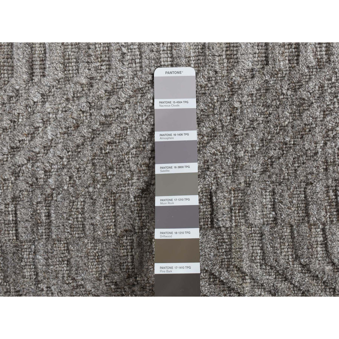 2'0" x 3'0" New Hand Loomed Grey Wool Rectangle Oriental Rug - MOA10287835