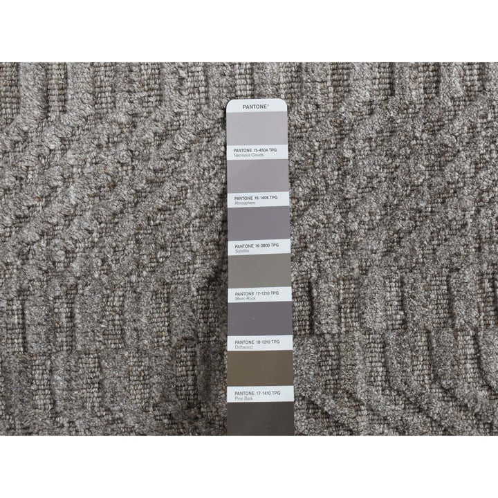 2'0" x 3'0" New Hand Loomed Grey Wool Rectangle Oriental Rug - MOA10287835