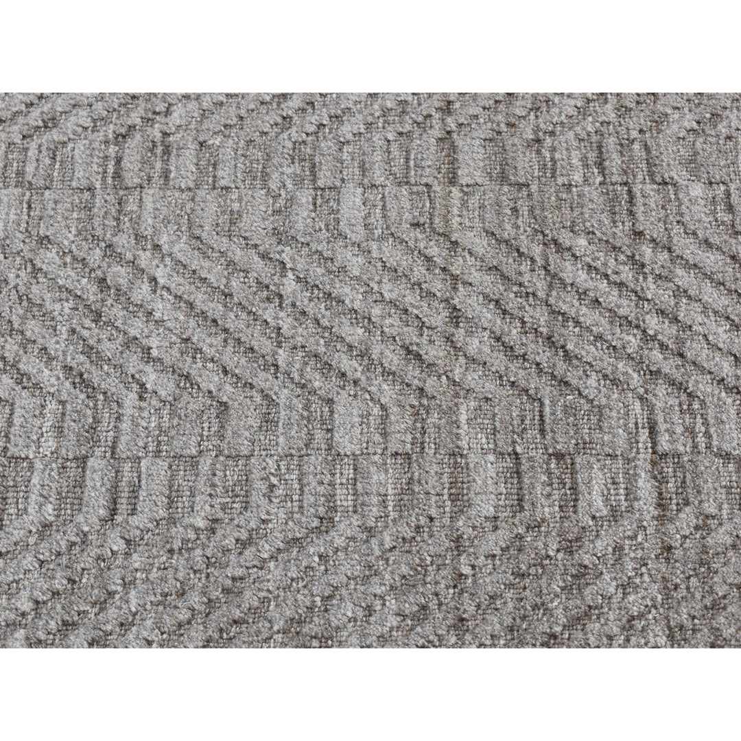 2'0" x 3'0" New Hand Loomed Grey Wool Rectangle Oriental Rug - MOA10287835