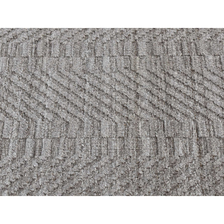 2'0" x 3'0" New Hand Loomed Grey Wool Rectangle Oriental Rug - MOA10287835