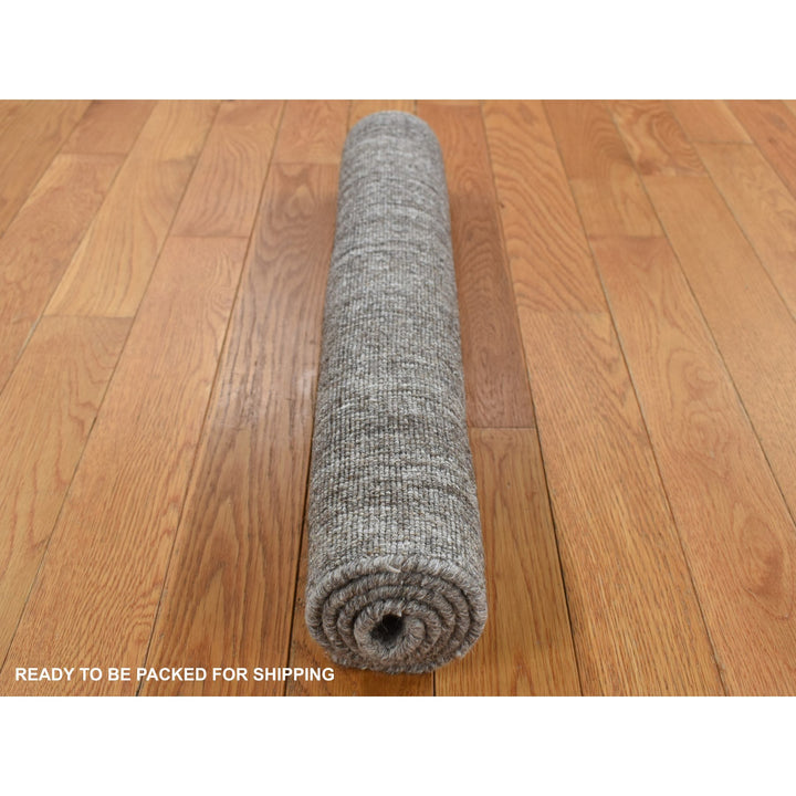 2'0" x 3'0" New Hand Loomed Grey Wool Rectangle Oriental Rug - MOA10287835