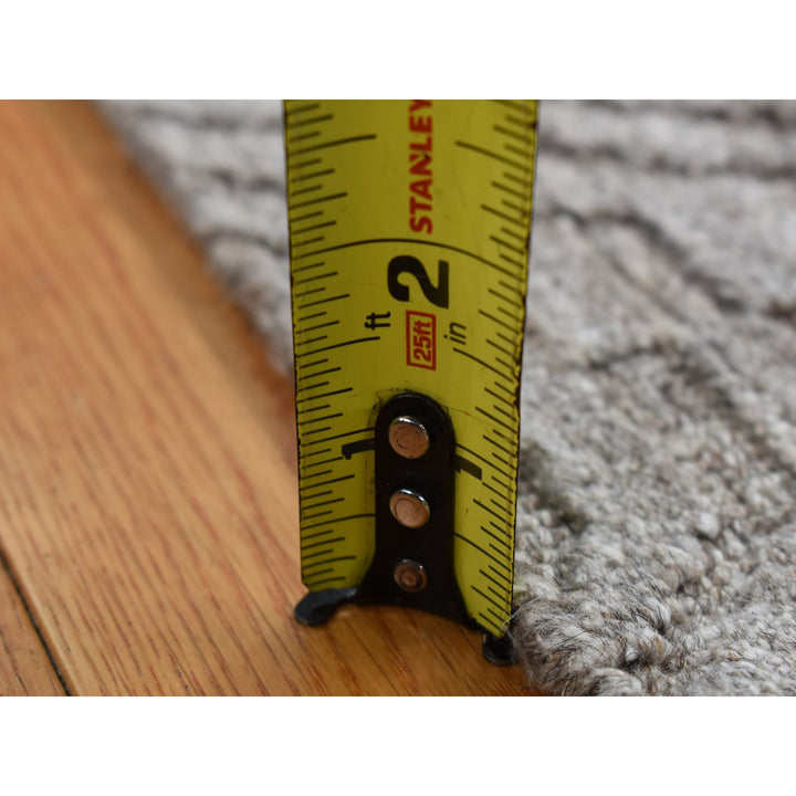 2'0" x 3'0" New Hand Loomed Grey Wool Rectangle Oriental Rug - MOA10287835