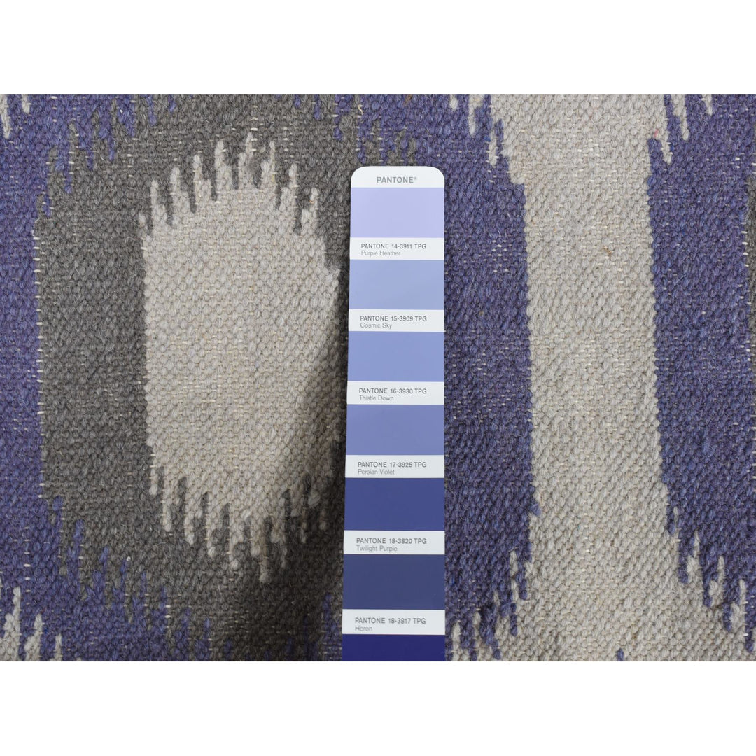 8'10" x 12'2" New Hand Woven Purple Wool Rectangle Oriental Rug - MOA10287869
