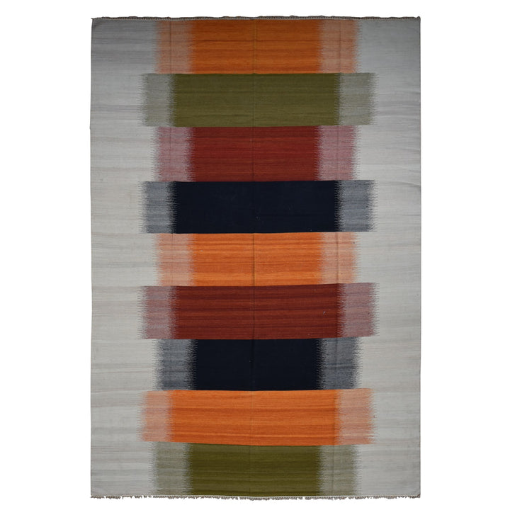 10'0" x 14'4" New Hand Woven Ivory Wool Rectangle Oriental Rug - MOA10287884