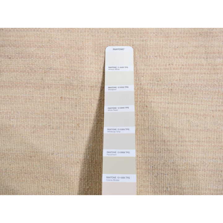 9'0" x 12'6" New Hand Woven Ivory Wool Rectangle Oriental Rug - MOA10287895