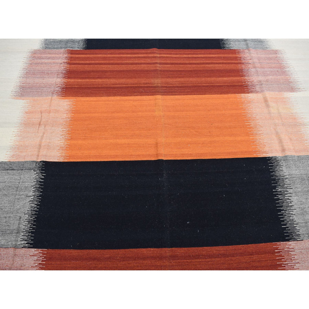 9'0" x 12'6" New Hand Woven Ivory Wool Rectangle Oriental Rug - MOA10287895