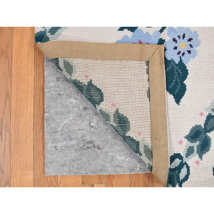 3'0" x 4'7" New Hand Stitched Ivory Wool Rectangle Oriental Rug - MOA10287928