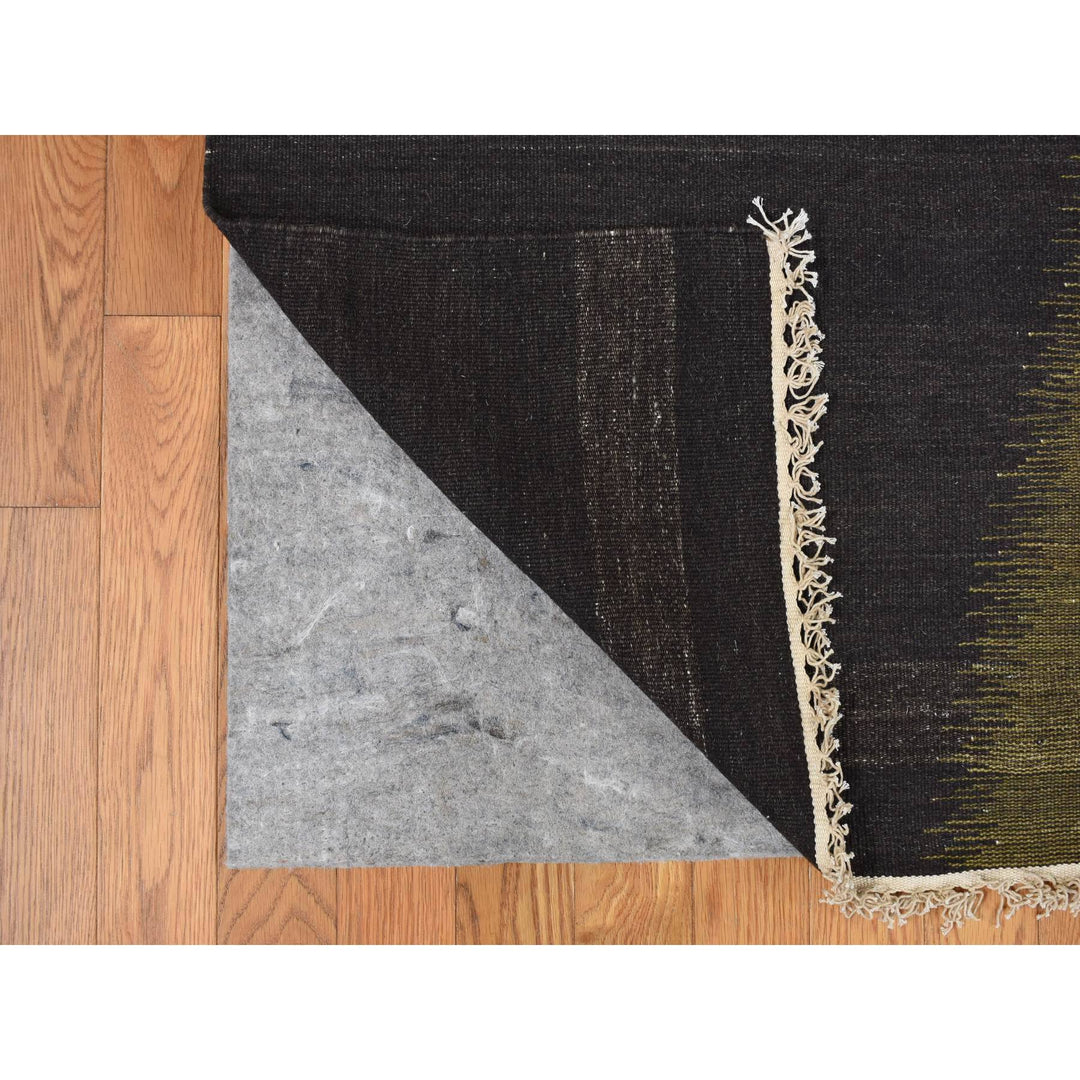 10'0" x 14'6" New Hand Woven Green Wool Rectangle Oriental Rug - MOA10287936