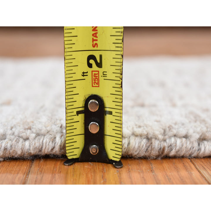 1'5" x 1'6" New Hand Loomed Grey Wool Rectangle Oriental Rug - MOA10287941