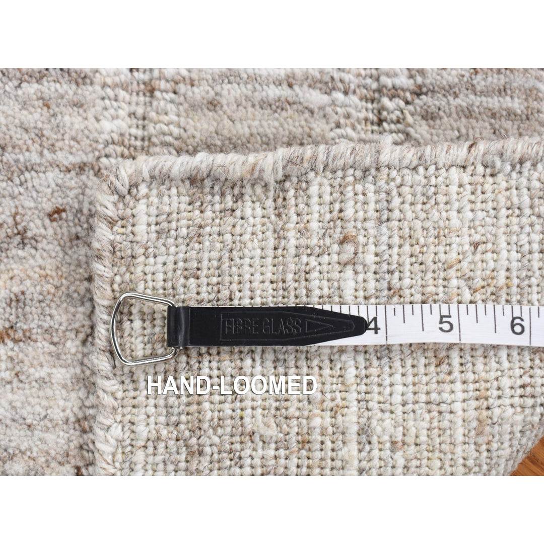 1'5" x 1'6" New Hand Loomed Grey Wool Rectangle Oriental Rug - MOA10287941