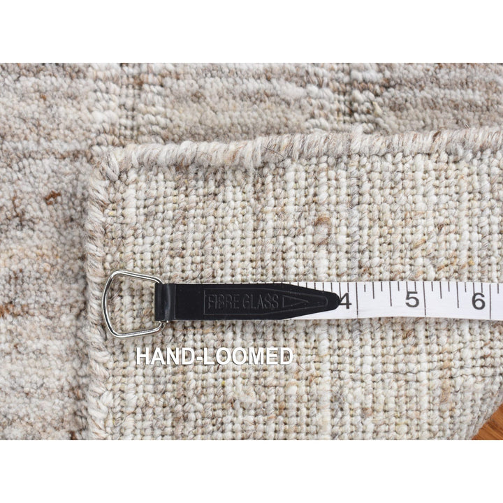 1'5" x 1'6" New Hand Loomed Grey Wool Rectangle Oriental Rug - MOA10287941