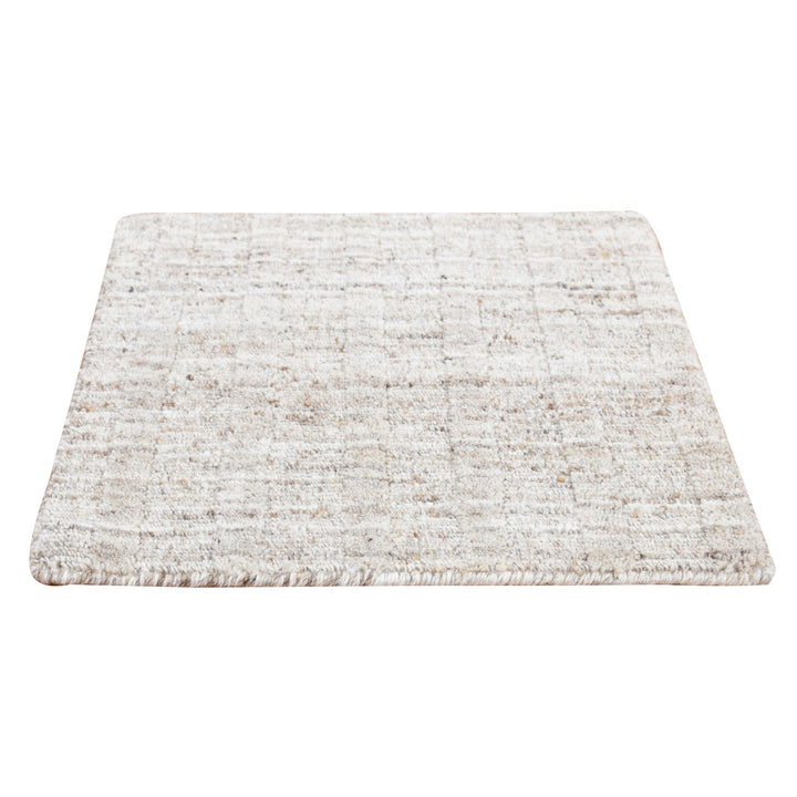 1'6" x 1'6" New Hand Loomed Grey Wool Rectangle Oriental Rug - MOA10287943