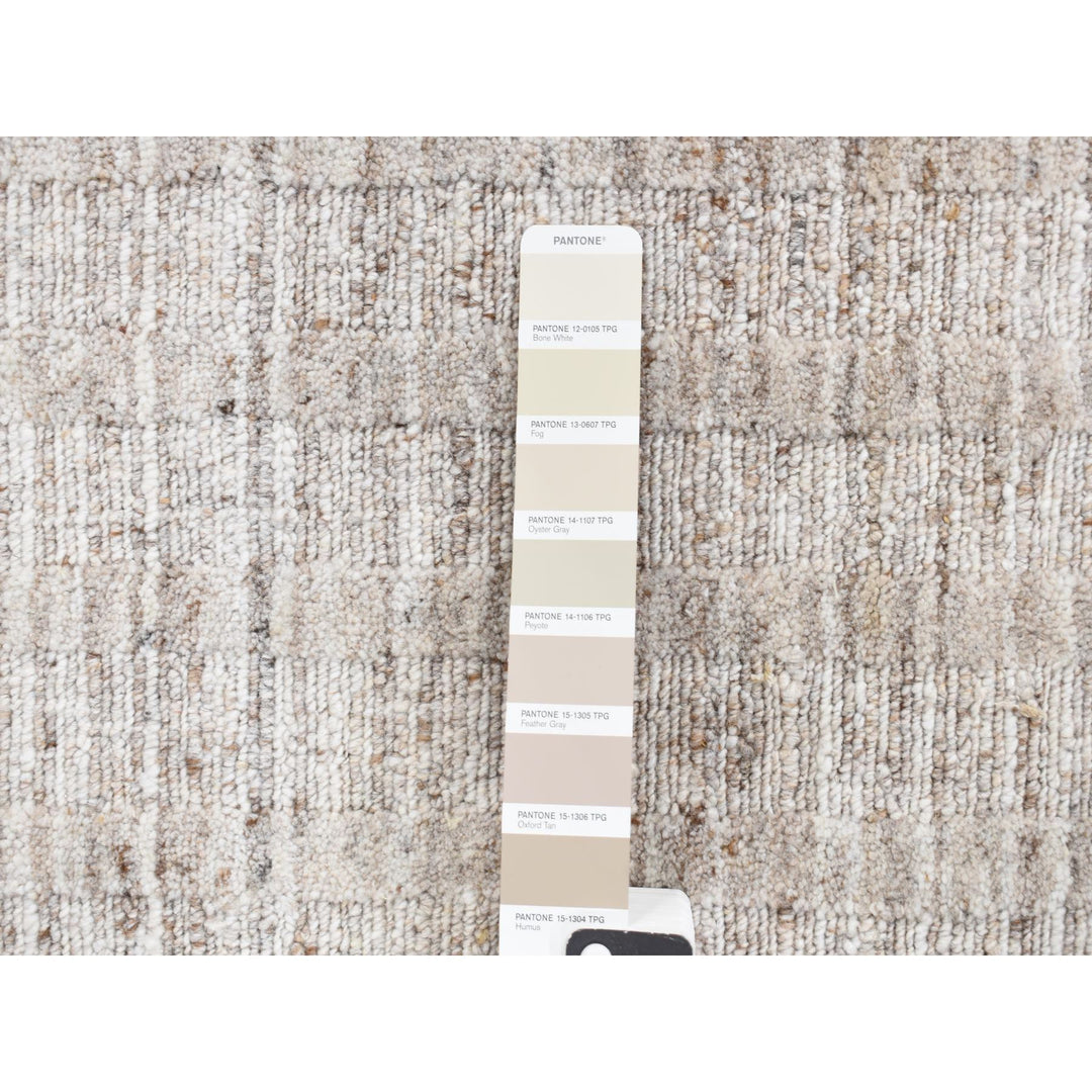 1'6" x 1'6" New Hand Loomed Grey Wool Rectangle Oriental Rug - MOA10287943