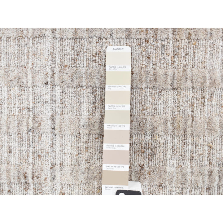 1'6" x 1'6" New Hand Loomed Grey Wool Rectangle Oriental Rug - MOA10287943