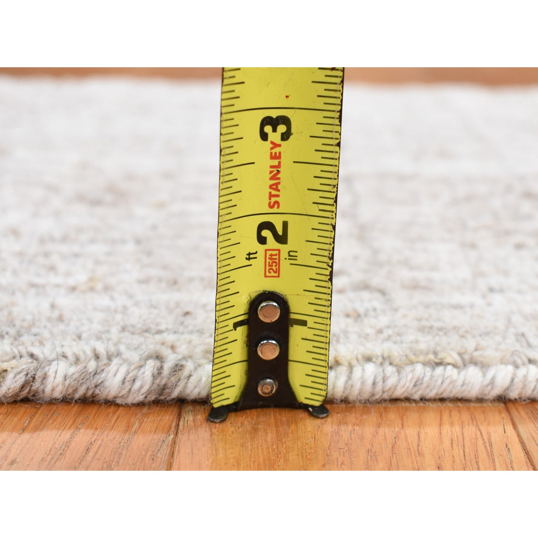 1'6" x 1'6" New Hand Loomed Grey Wool Rectangle Oriental Rug - MOA10287943