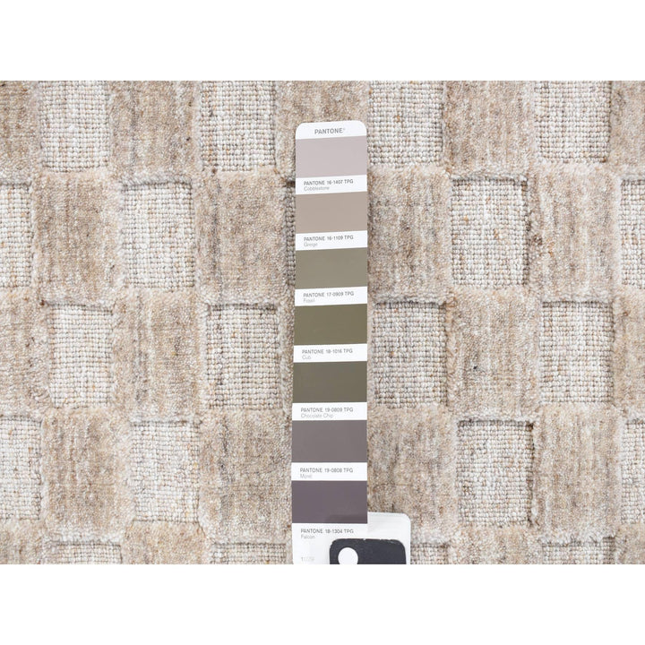 1'6" x 1'6" New Hand Loomed Grey Wool Rectangle Oriental Rug - MOA10287944