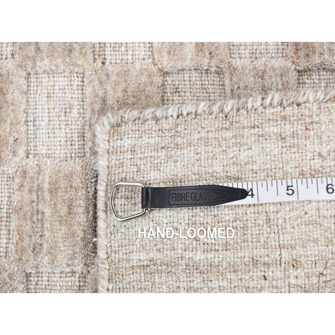 1'6" x 1'6" New Hand Loomed Grey Wool Rectangle Oriental Rug - MOA10287944