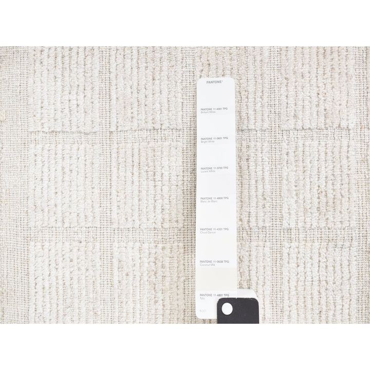 1'6" x 1'6" New Hand Loomed Ivory Wool Rectangle Oriental Rug - MOA10287945