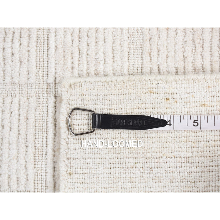 1'6" x 1'6" New Hand Loomed Ivory Wool Rectangle Oriental Rug - MOA10287945