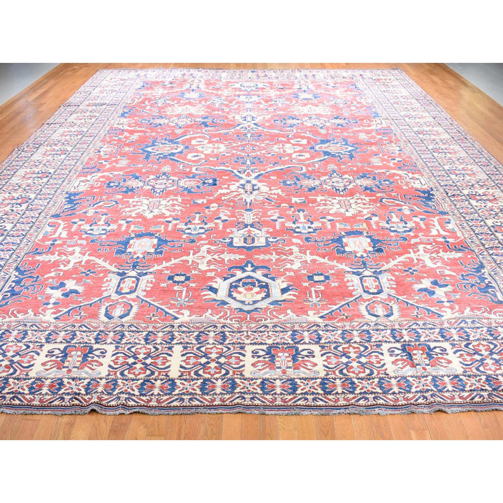 15'9" x 19'10" New Hand Knotted Red Wool Rectangle Oriental Rug - MOA10287978