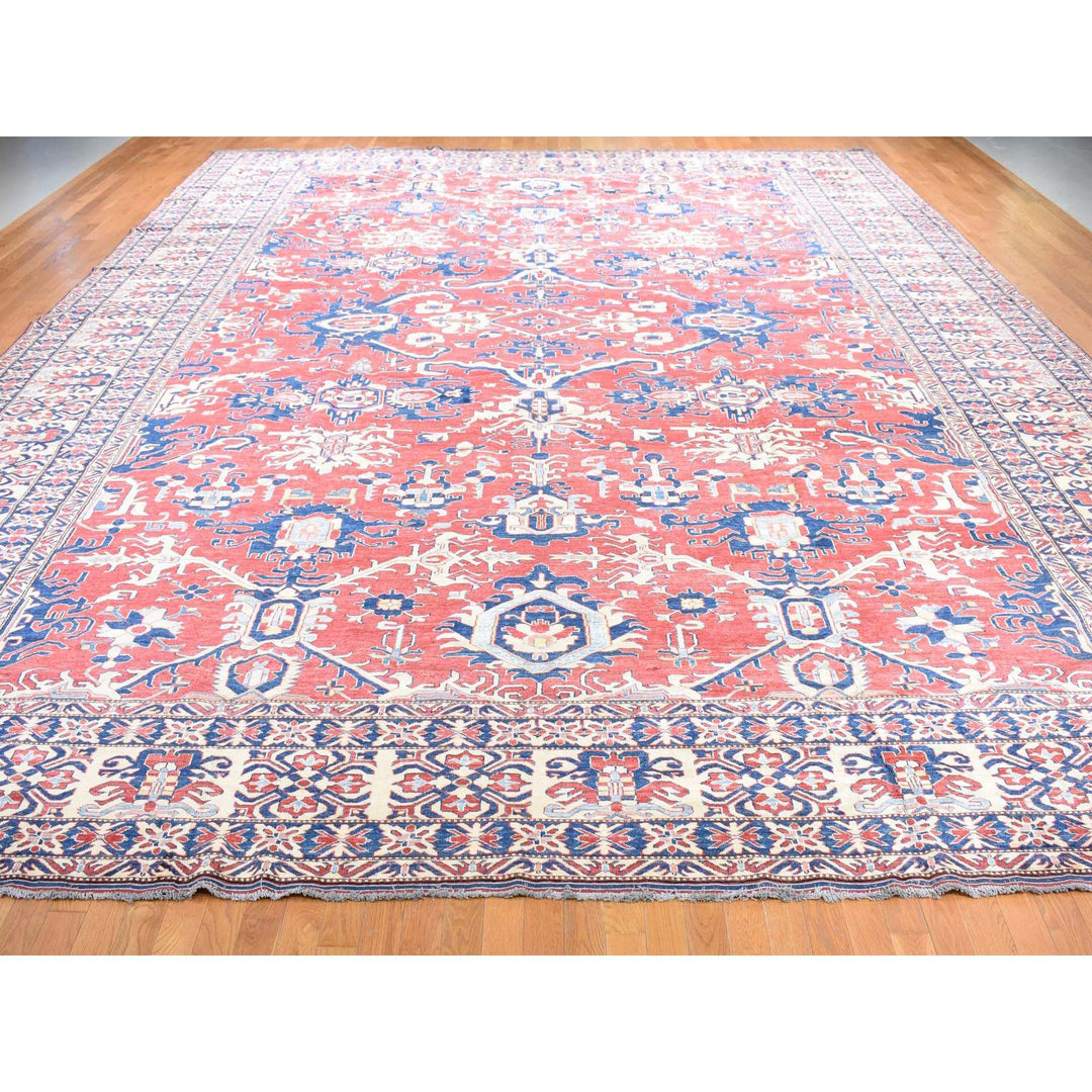 15'9" x 19'10" New Hand Knotted Red Wool Rectangle Oriental Rug - MOA10287978