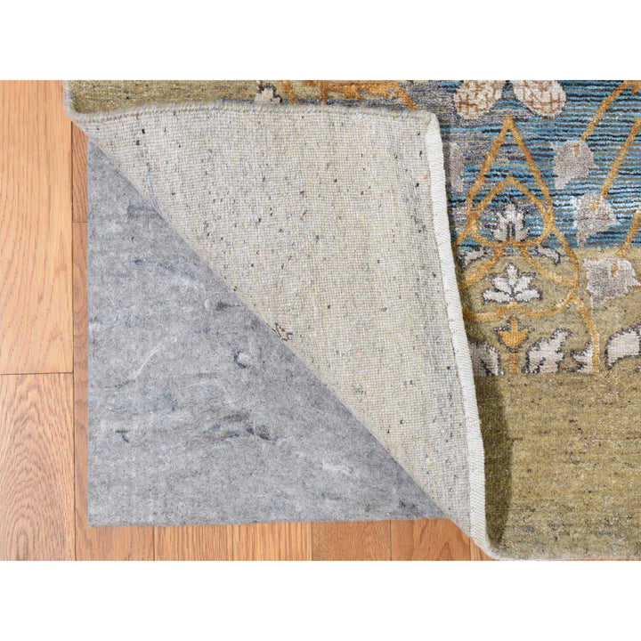 12'2" x 15'4" New Hand Knotted Brown Wool & Silk Rectangle Oriental Rug - MOA10287995