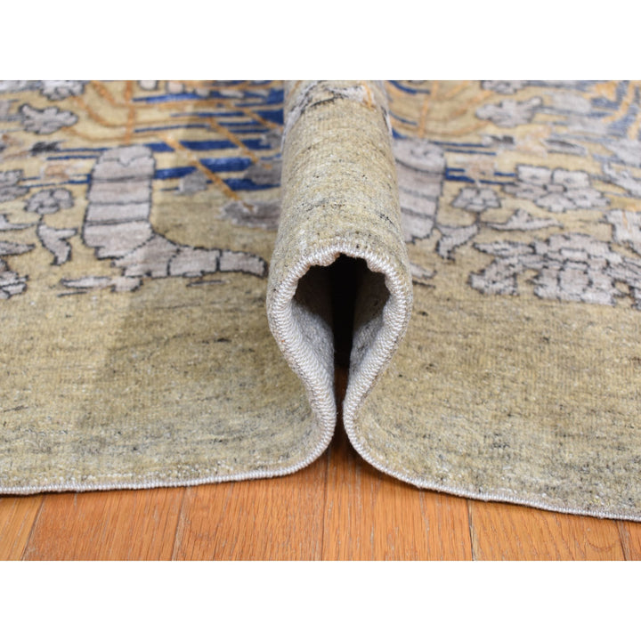 12'2" x 15'4" New Hand Knotted Brown Wool & Silk Rectangle Oriental Rug - MOA10287995