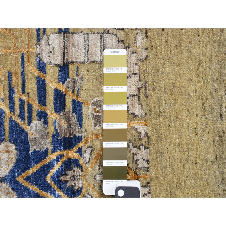 12'2" x 15'4" New Hand Knotted Brown Wool & Silk Rectangle Oriental Rug - MOA10287995