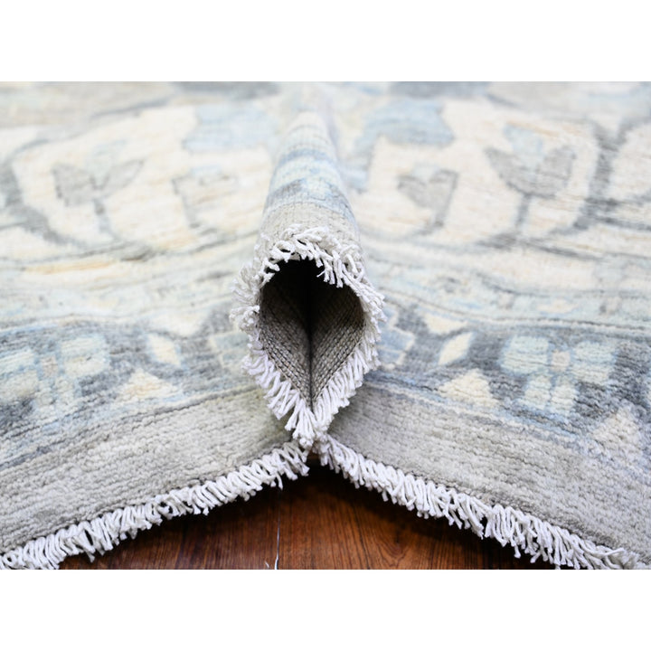 13'9" x 17'1" New Hand Knotted Grey Wool Rectangle Oriental Rug - MOA10288029