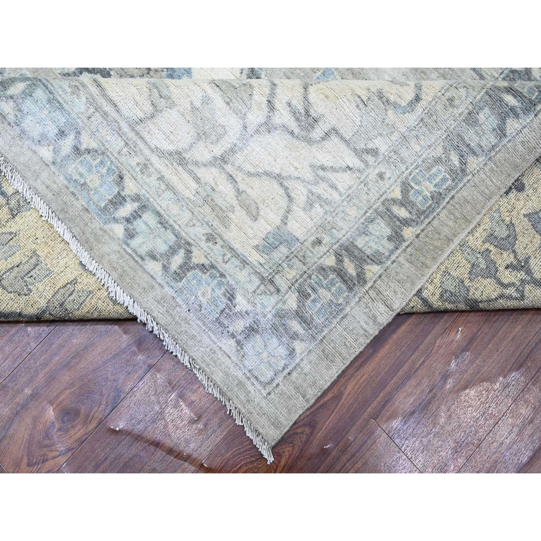 13'9" x 17'1" New Hand Knotted Grey Wool Rectangle Oriental Rug - MOA10288029