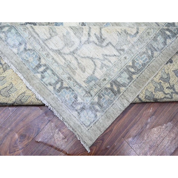 13'9" x 17'1" New Hand Knotted Grey Wool Rectangle Oriental Rug - MOA10288029