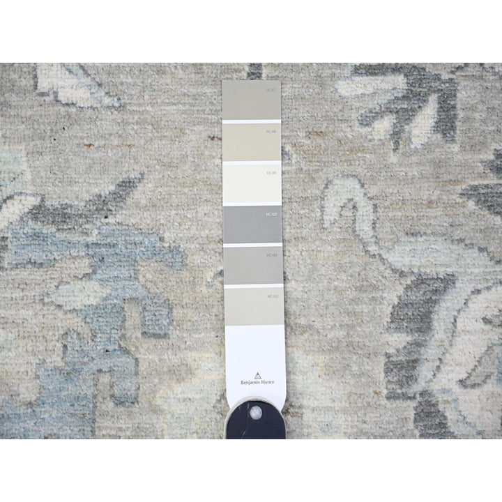 13'9" x 17'1" New Hand Knotted Grey Wool Rectangle Oriental Rug - MOA10288029