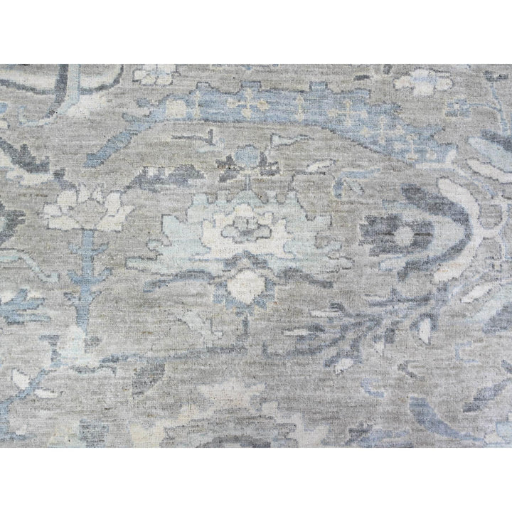 13'9" x 17'1" New Hand Knotted Grey Wool Rectangle Oriental Rug - MOA10288029